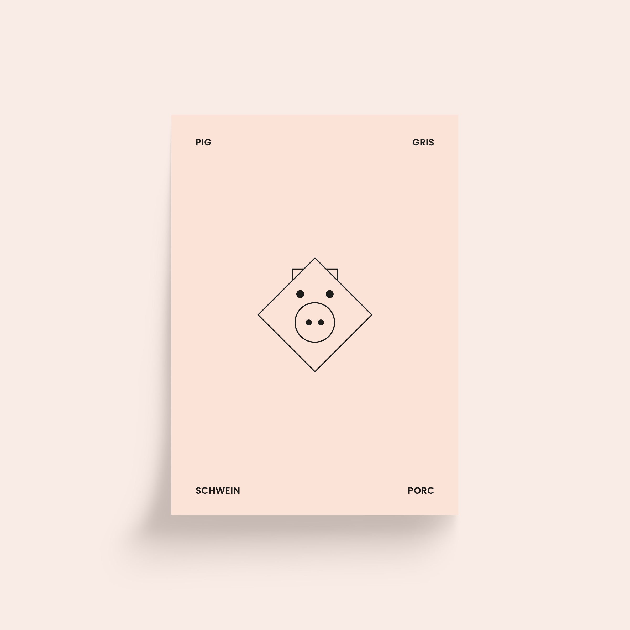PIG GRIS SCHWEIN PORC plakat